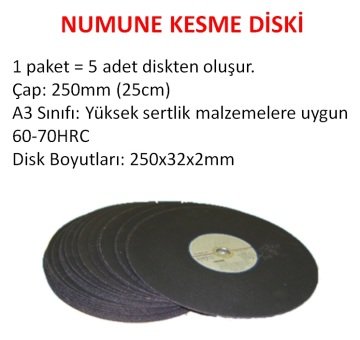 Numune Kesme Diski A3 (250x32x2mm)