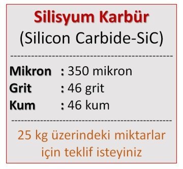 46 kum Mikronize Silisyum Karbür Tozu (350 mikron)