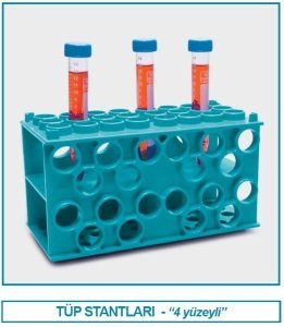 İsolab tüp standı - P.P - 4 yüzlü (1 adet)