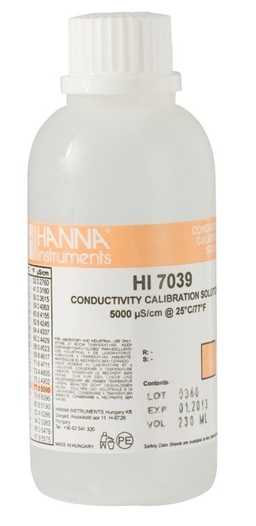 HANNA HI7039M 5000 uS/cm EC value -  25oC, 230 mL bottle