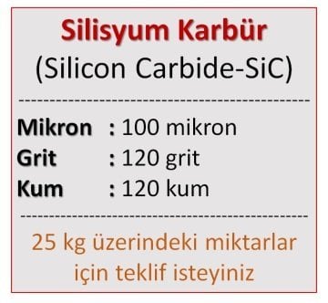 120 kum Mikronize Silisyum Karbür Tozu (100 mikron)