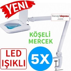 6020-8 Led Işıklı Köşeli Lensli Masaüstü Büyüteç