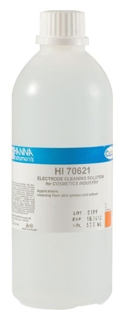 HANNA HI70621L Cleaning Solution for Skin Grease and Sebum (Cosmetic Industry), 500 mL bottle