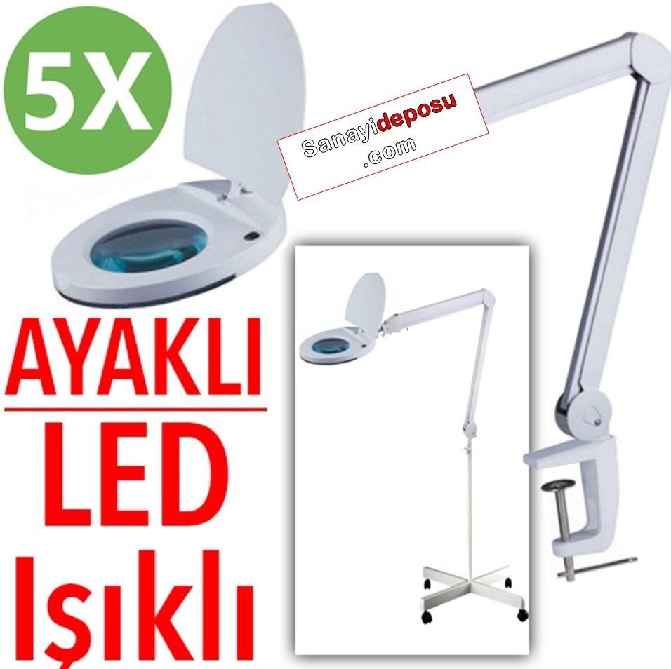 B129 Hem Ayaklı Hem Masaüstü LED Işıklı Büyüteç (5x)