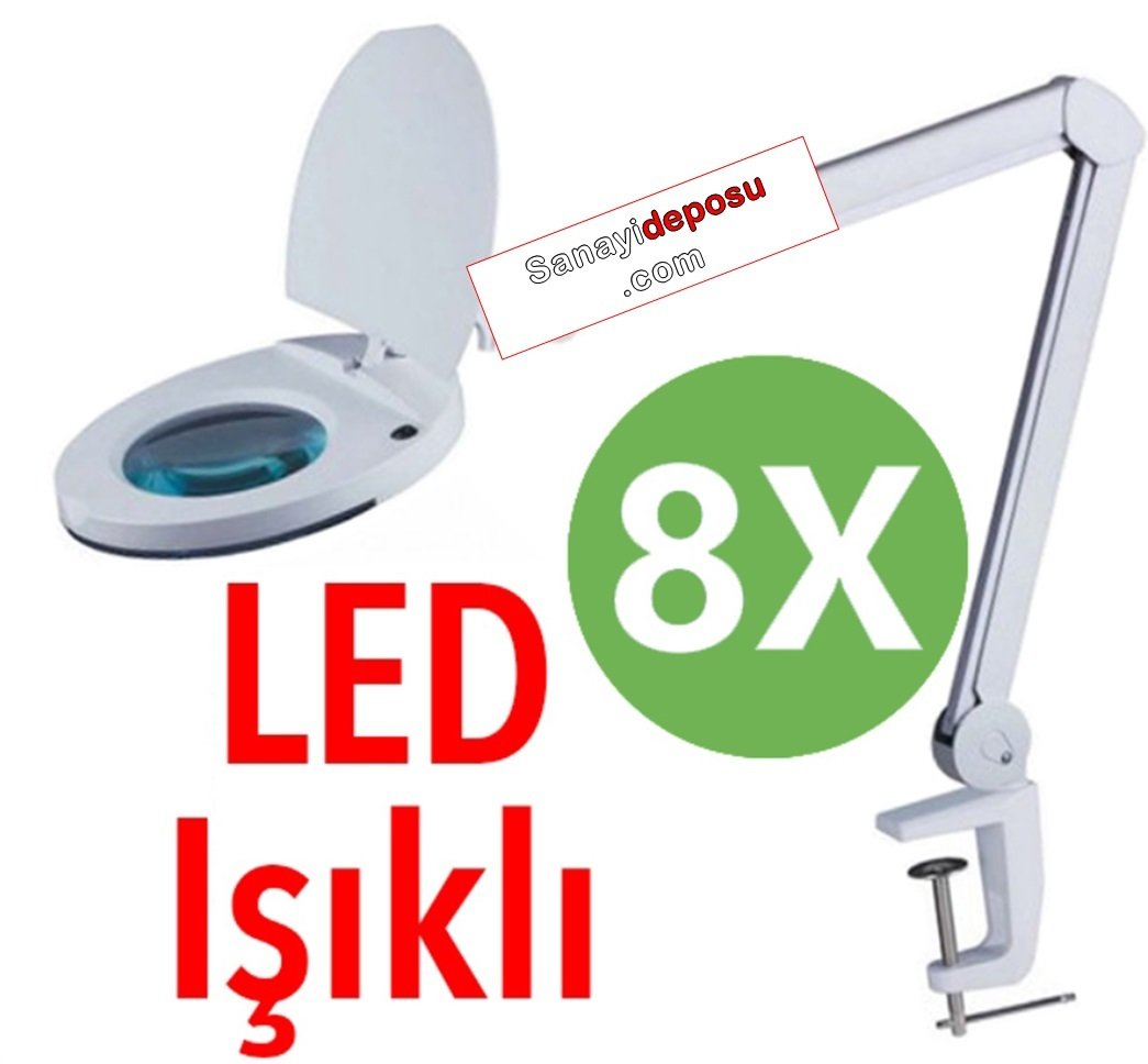 B129 LED Işıklı Masaüstü Büyüteç(8x)