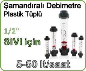 Plastik Tüplü Şamandıralı Sıvı Debimetre 5-50 lt/saat