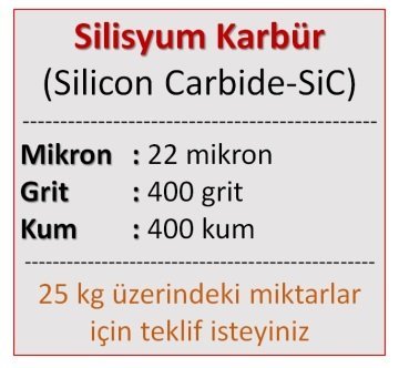 400 kum Mikronize Silisyum Karbür Tozu (22 mikron)