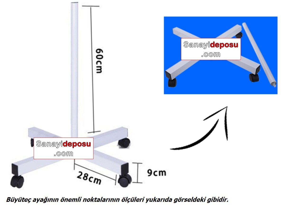 Büyüteç Ayağı (4 Tekerlekli)