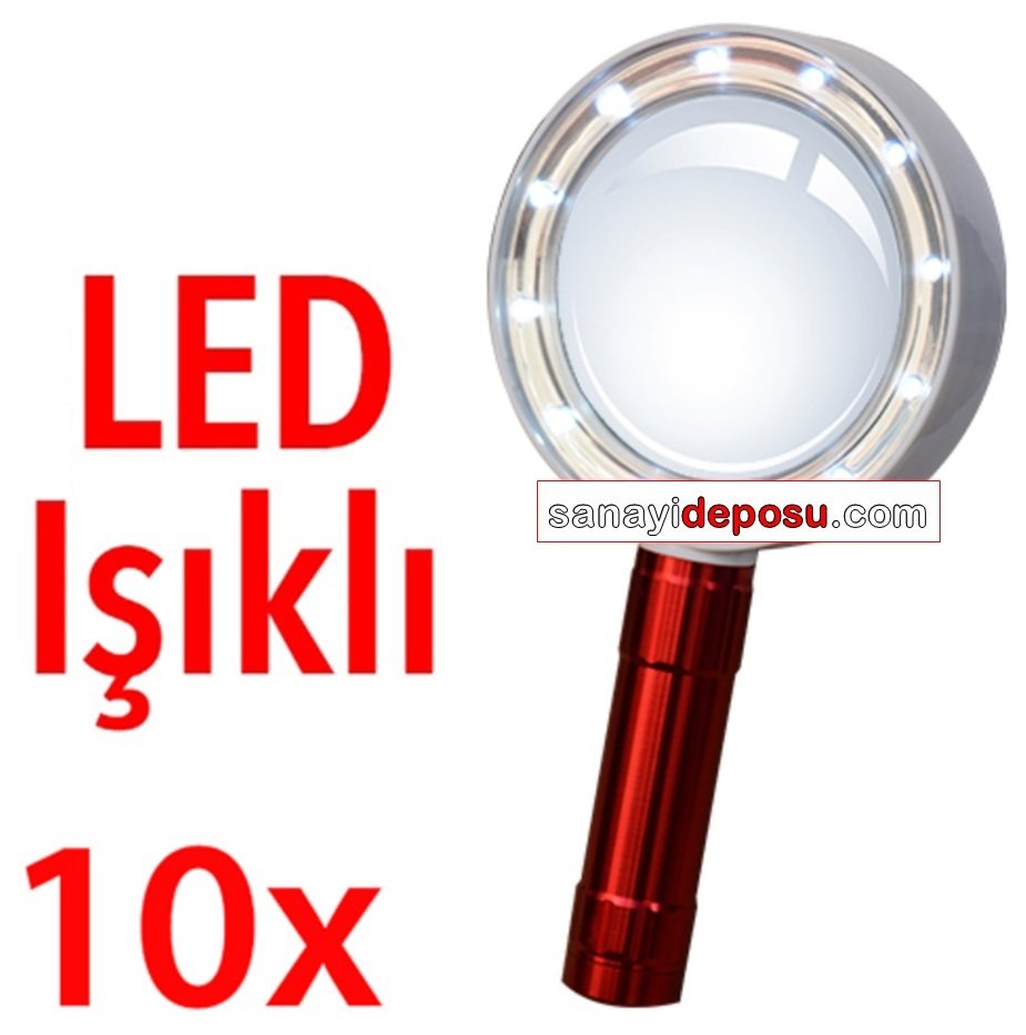 BY10 Işıklı Büyük Lensli Büyüteç (10x)