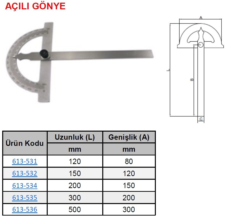 Açılı Gönye Çap 80mm