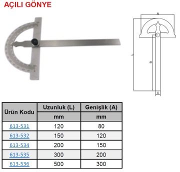 Açılı Gönye Çap 150mm