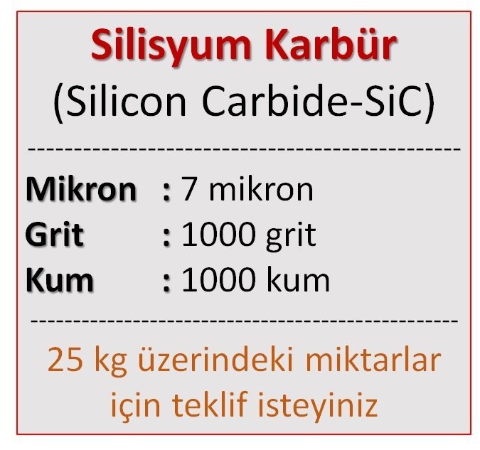 1000 kum Mikronize Silisyum Karbür Tozu (7 mikron)