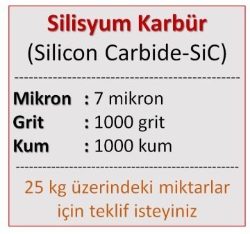 1000 kum Mikronize Silisyum Karbür Tozu (7 mikron)