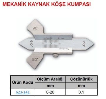 Mekanik Kaynak Köşe Kumpası 0-20mm