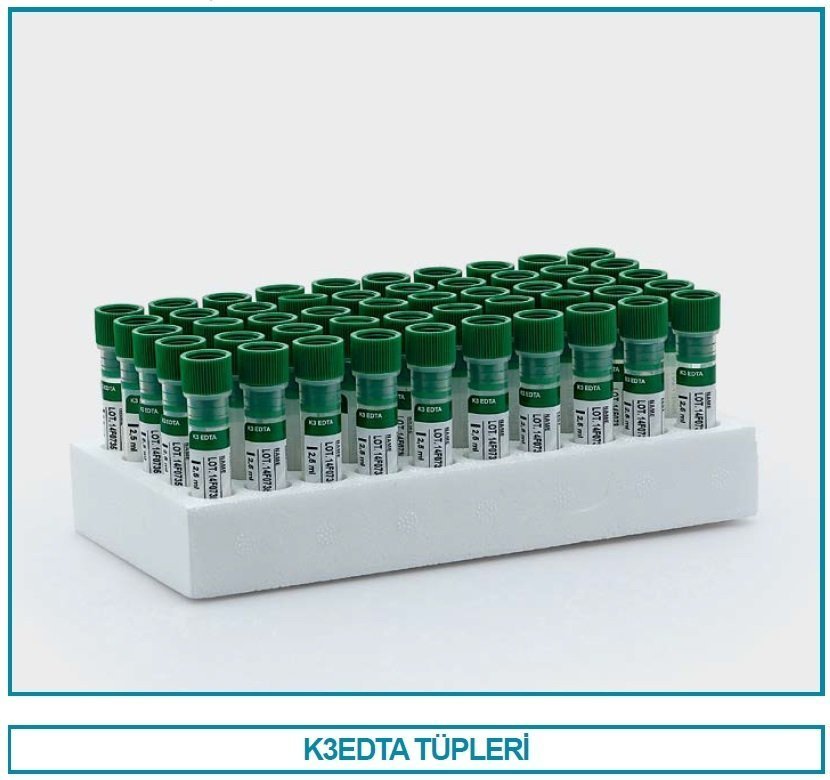 İsolab K3 edta tüp - 2.5 ml (1500 adet)