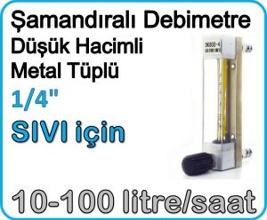 Düşük Hacimli Metal Tüplü Şamandıralı Debimetre (Sıvı için) 10-100 lt/saat