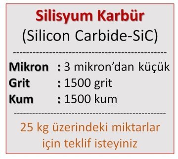 1500 kum Mikronize Silisyum Karbür Tozu (3 mikrondan küçük)