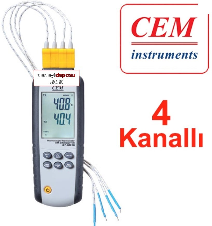 CEM DT-3891G Sıcaklık Kayıt Cihazı 4 Kanallı Datalogger