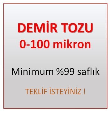 Mikronize Demir Tozu 0-100 mikron