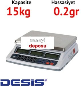 Desis AHC Dijital Hassas Sayıcı Terazi - Hassasiyet: 0.2 gr. Max: 15 kg.