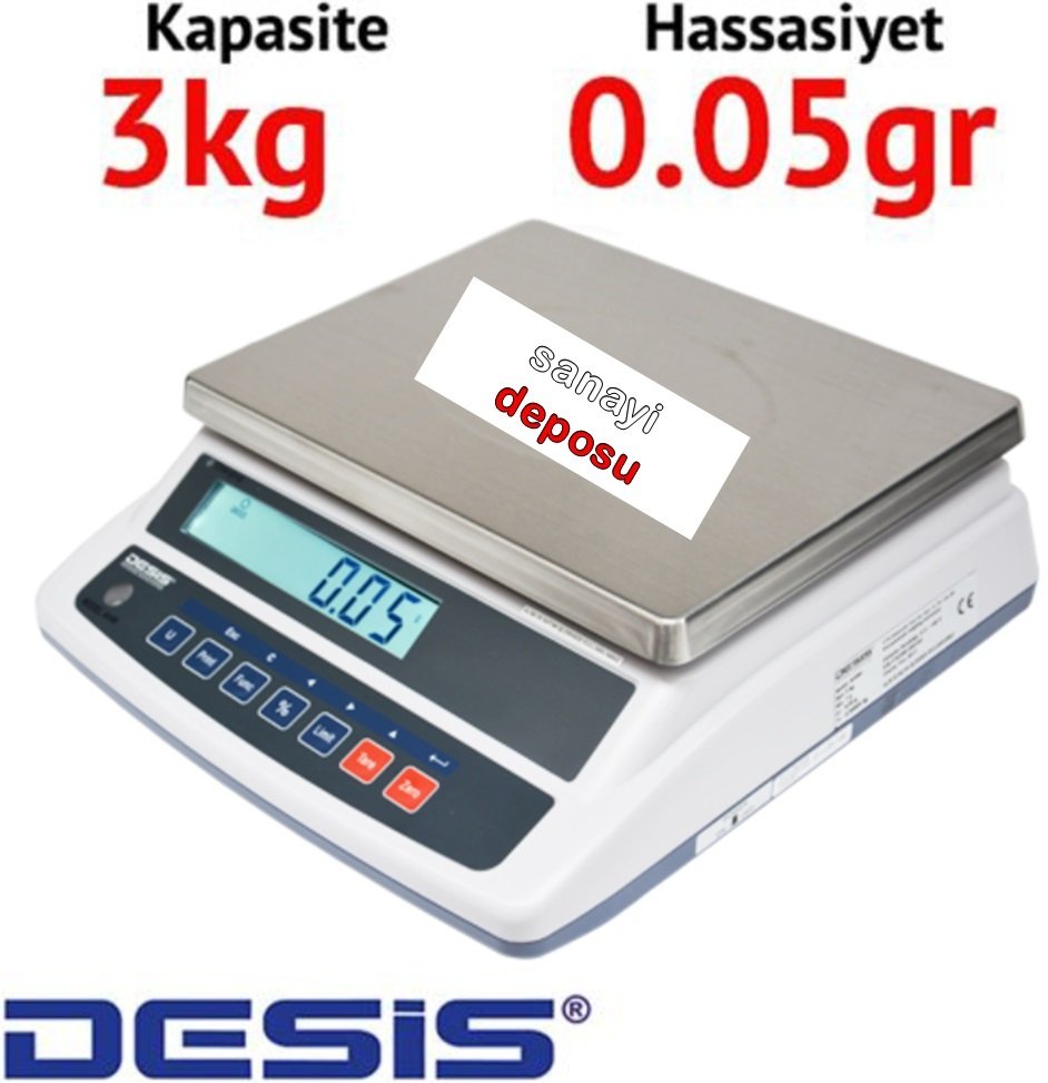 Desis AHW Serisi Hassas Terazi - Hassasiyet 0.05 gr. Max: 3 kg.