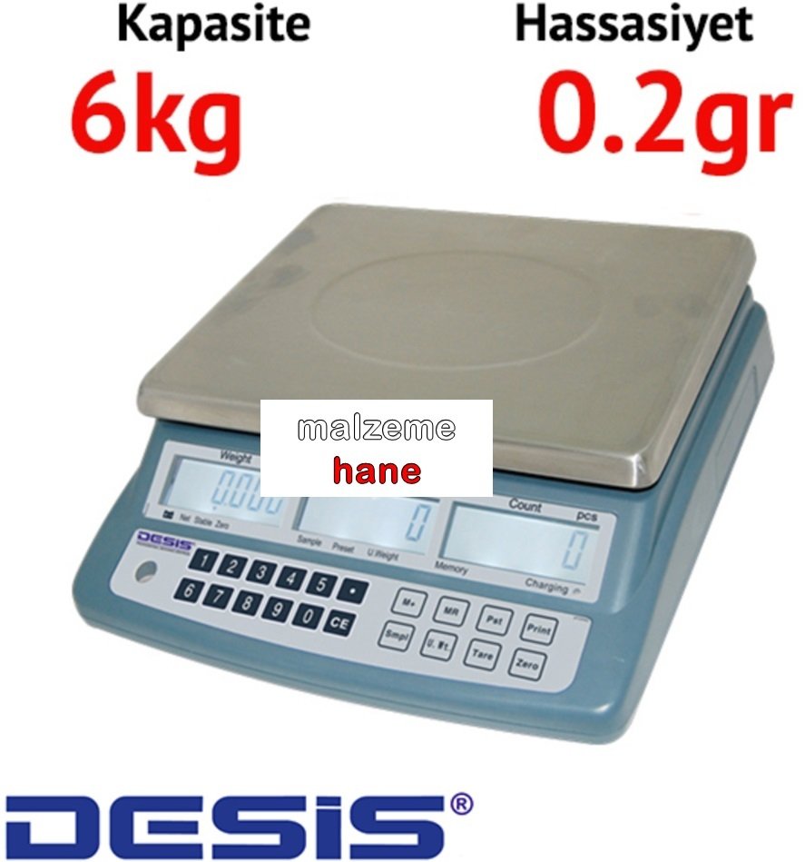 Desis ATC Dijital Hassas Sayıcı Terazi - Hassasiyet: 0.2 gr. Max: 6 kg.