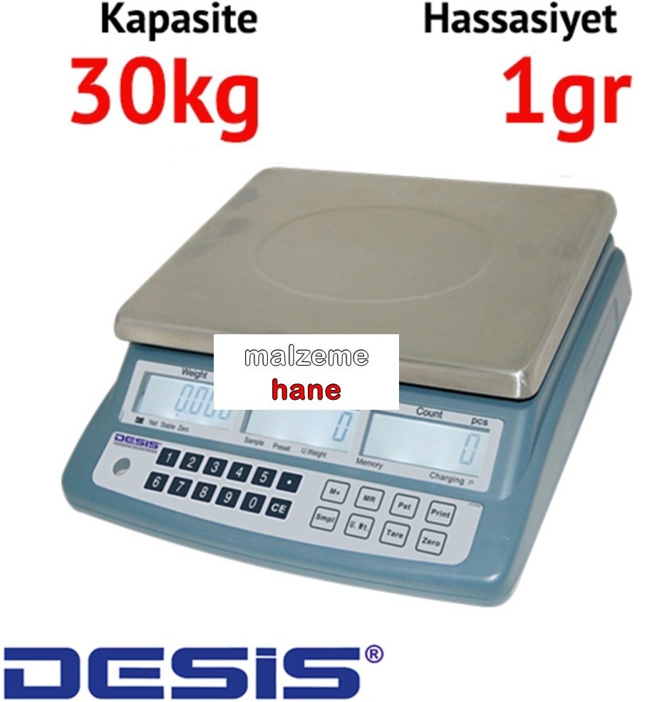 Desis ATC Dijital Hassas Sayıcı Terazi - Hassasiyet: 1 gr. Max: 30 kg.