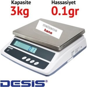 Desis ATW Serisi Dijital Hassas Terazi - Hassasiyet: 0.1 gr. Max: 3 kg.