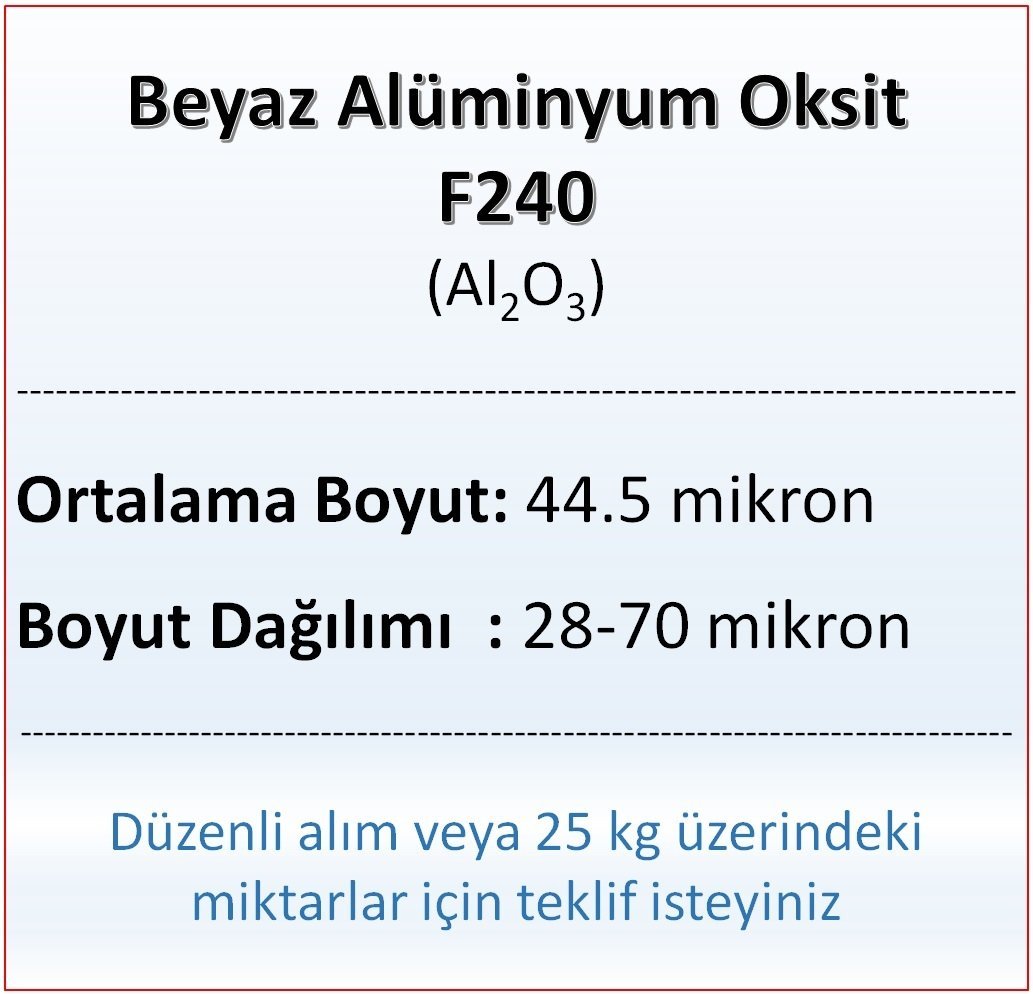 Alüminyum Oksit F240 - Al2O3 - 44.5 mikron