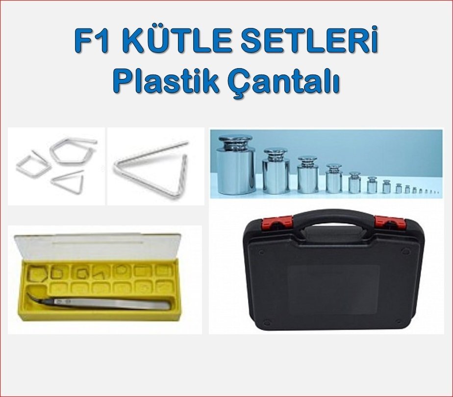 Plastik Çantalı F1 Sınıf Ağırlık Setleri 1 gram - 50 gram (8 parça)