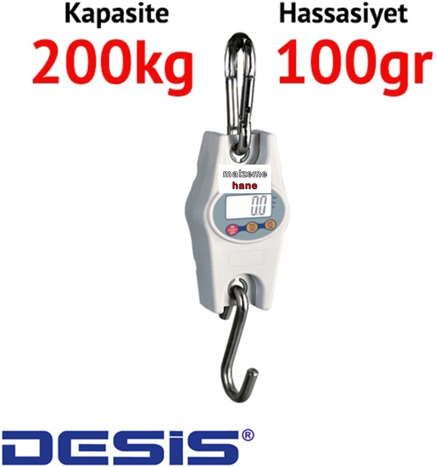 Desis CR 200 Dijital Vinç Baskülü - Hassasiyet: 100 gr. Max: 200 kg.