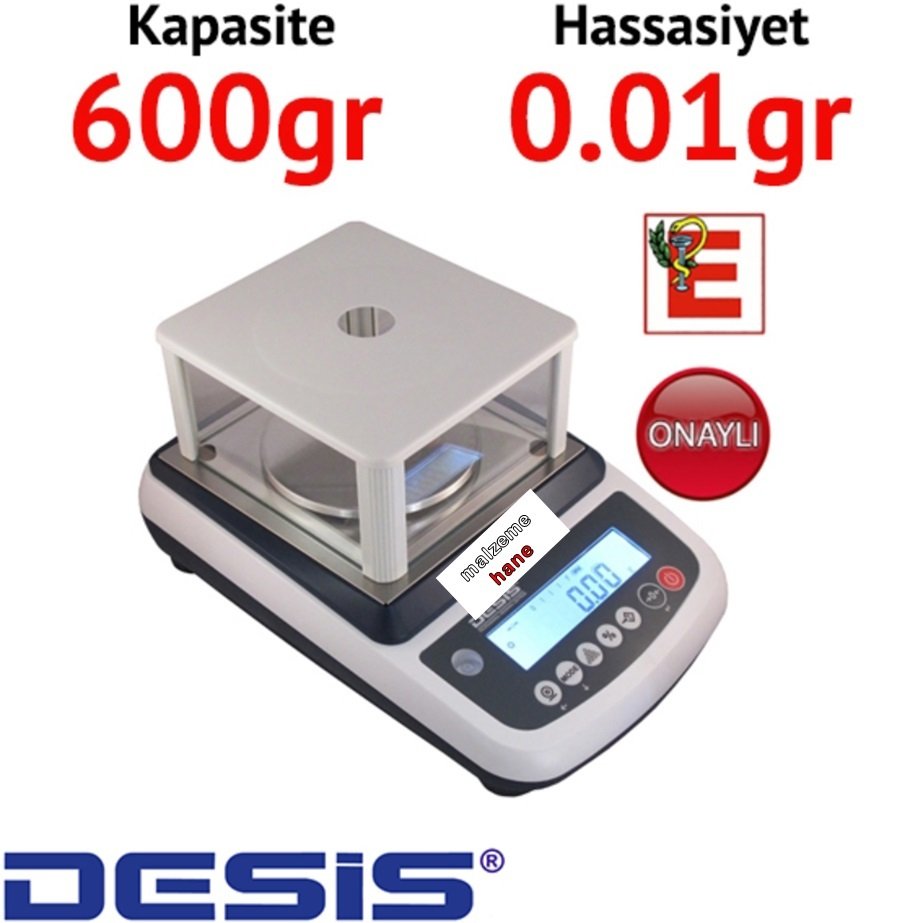 Desis EHB-M 600 Bakanlık Onaylı Eczane Terazisi - Hassasiyet: 0.01 gr. Max: 600 gr.