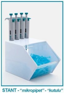 İsolab mikropipet standı - 4 pipet için - kutulu (1 adet)