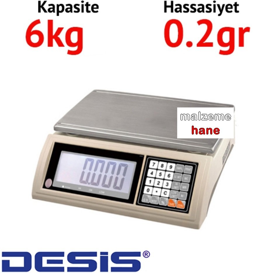 Desis JW Dijital Hassas Terazi - Hassasiyet: 0.2 gr. Max: 6 kg.