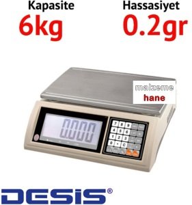 Desis JW Dijital Hassas Terazi - Hassasiyet: 0.2 gr. Max: 6 kg.