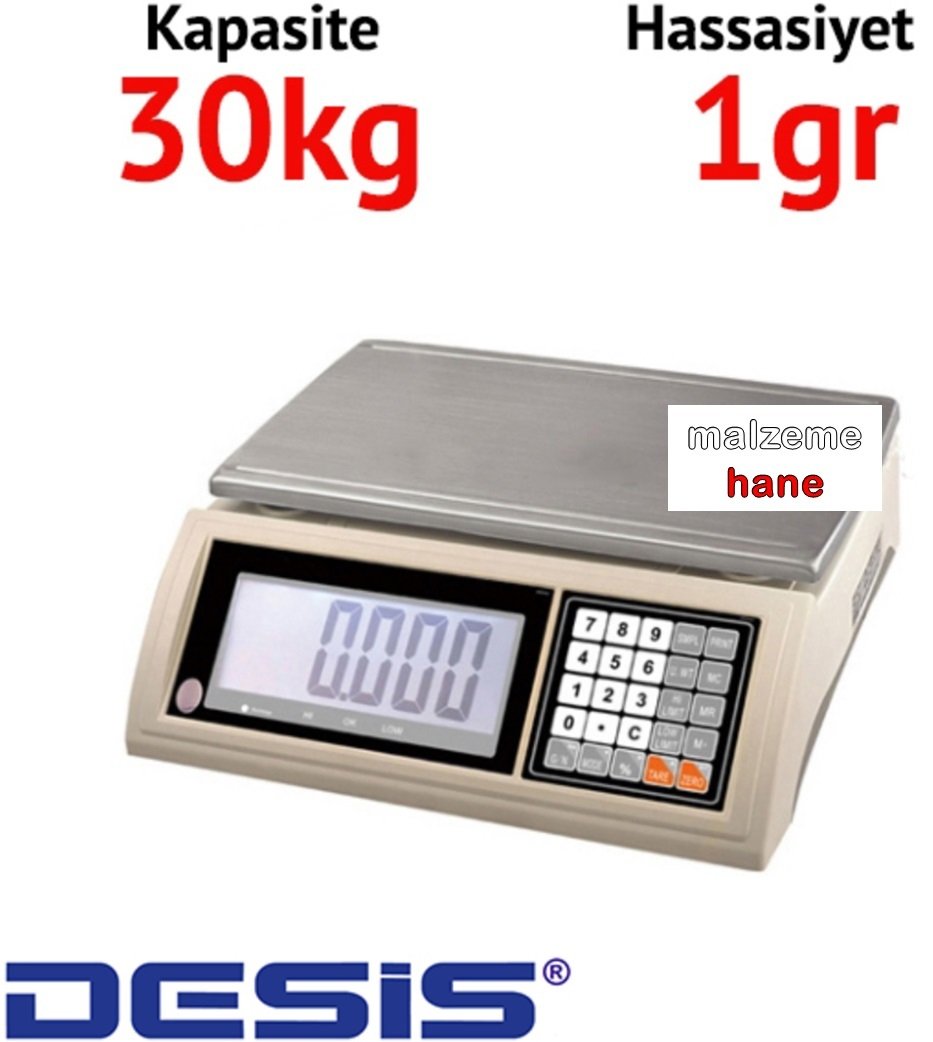 Desis JW Dijital Hassas Terazi - Hassasiyet: 1 gr. Max: 30 kg.