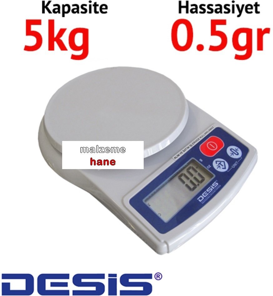 Desis LB 5000 Dijital Hassas Terazi - Hassasiyet: 0.5 gr. Max: 5 kg.