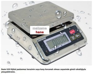 Desis S29 Dijital Yıkanabilir Terazi - Hassasiyet: 2 gr. Max: 15 kg.