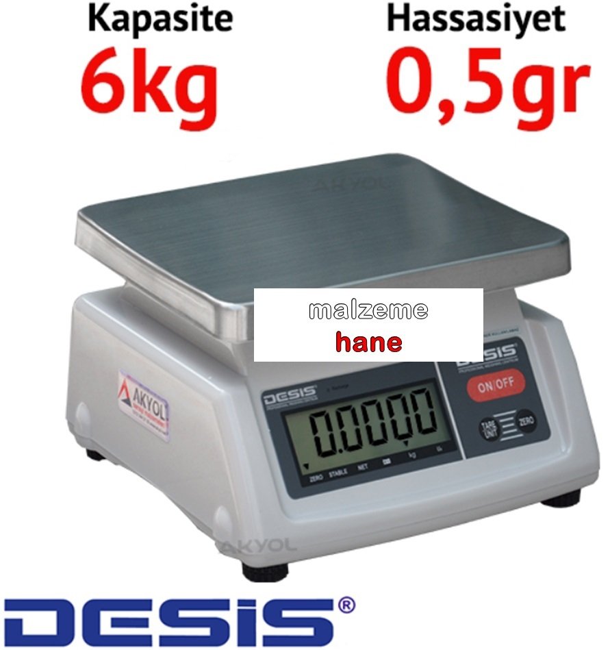 Desis T28 Dijital Hassas Terazi - Hassasiyet: 0.5 gr. Max: 6 kg.