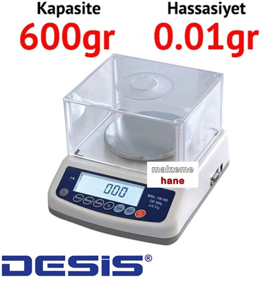 Desis THB 600 Profesyonel Terazi - Hassasiyet: 0.01 g. Max: 600 gr.