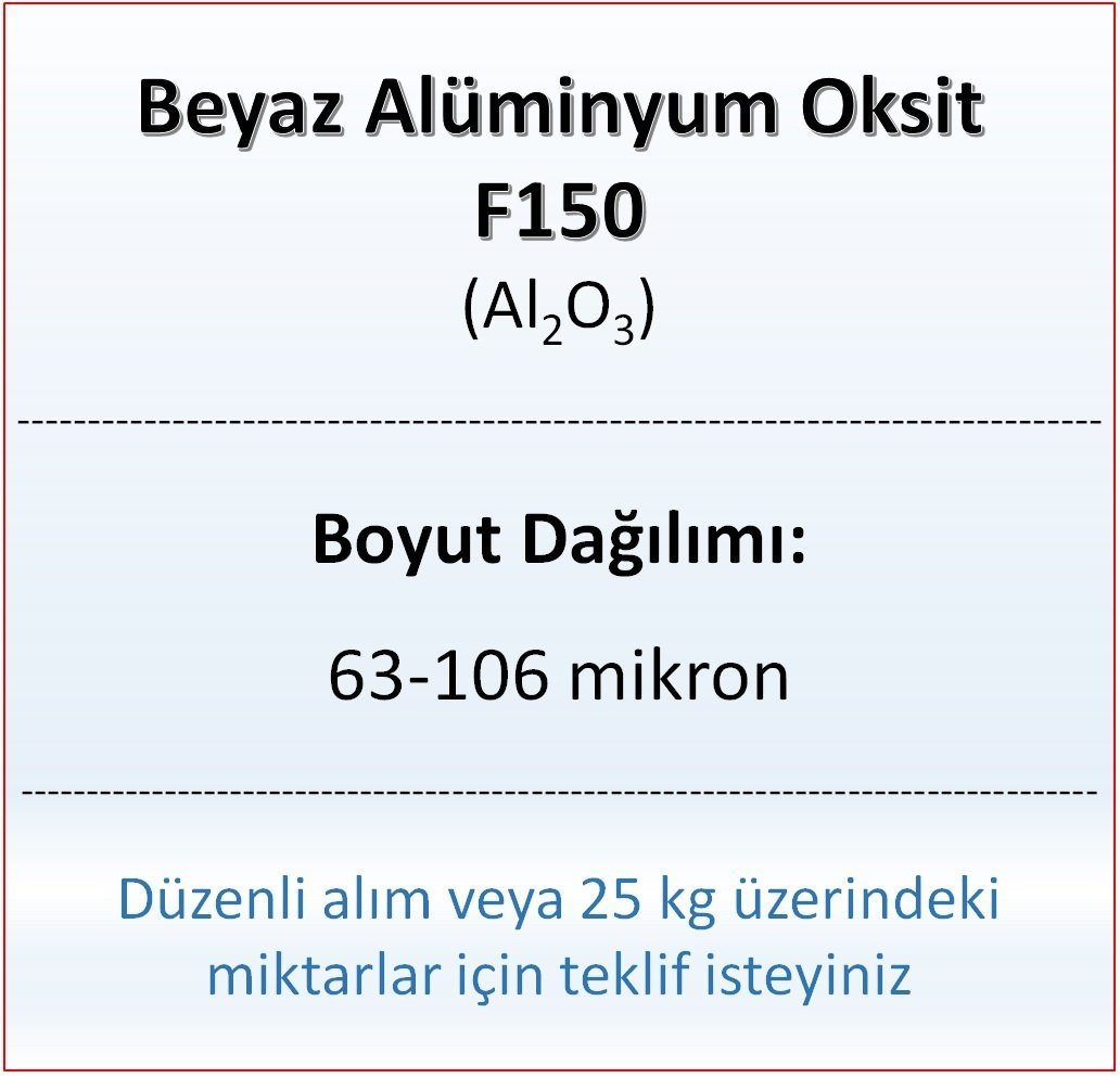 Alüminyum Oksit F150 - Al2O3 - 63-106mikron