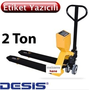 Desis TPVW-LP Etiket Yazıcılı Transpalet Baskül