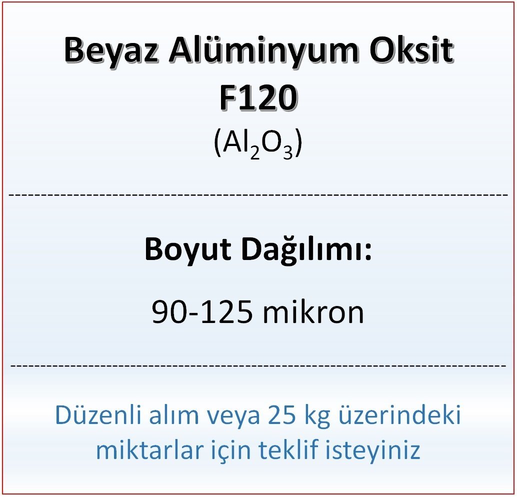 Alüminyum Oksit F120 - Al2O3 - 90-125mikron