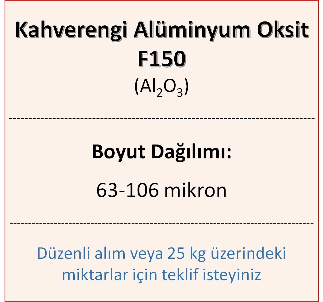 Kahverengi Alüminyum Oksit F150 - Al2O3 - 63-106mikron