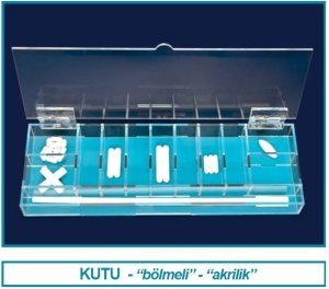 İsolab kutu - akrilik - bölmeli (1 adet)