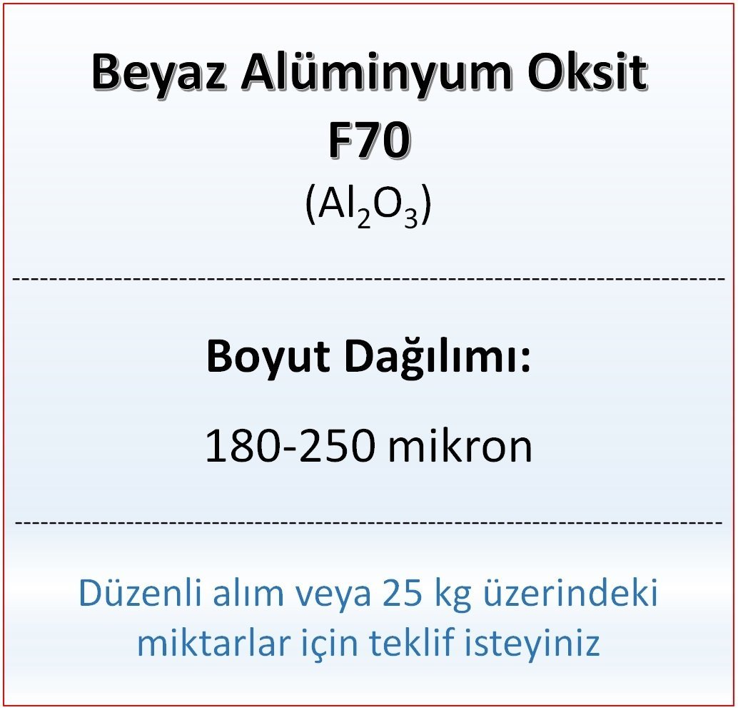 Alüminyum Oksit F70 - Al2O3 - 180-250mikron
