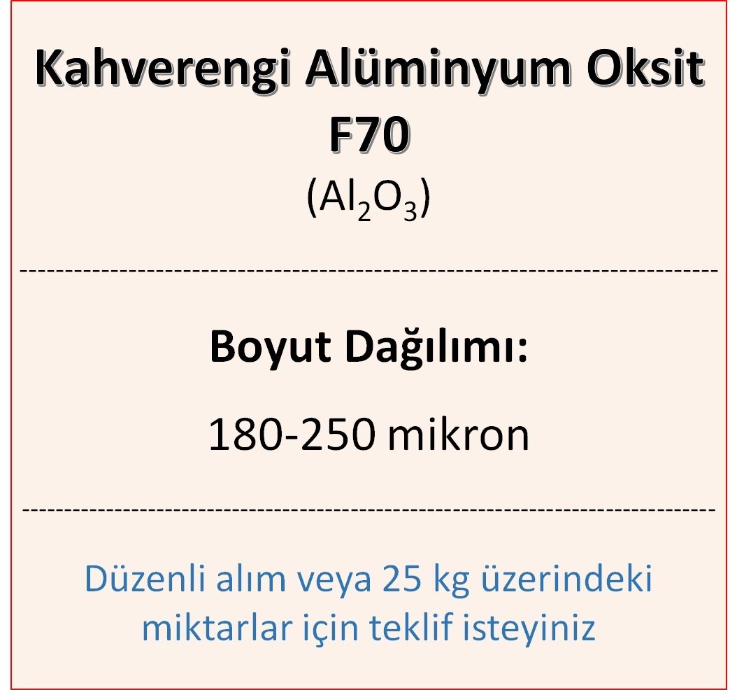 Kahverengi Alüminyum Oksit F70 - Al2O3 - 180-250mikron