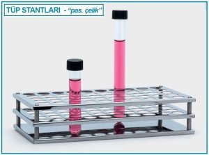 İsolab tüp standı - paslanmaz çelik