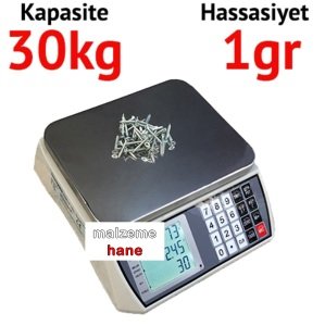 EKOTER H7C-30 Dijital Hassas Sayıcı Terazi Hassasiyet: 1 gr. Max: 30 kg.