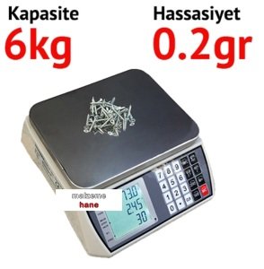 EKOTER H7C-6 Dijital Hassas Sayıcı Terazi Hassasiyet: 0.2 gr. Max: 6 kg.